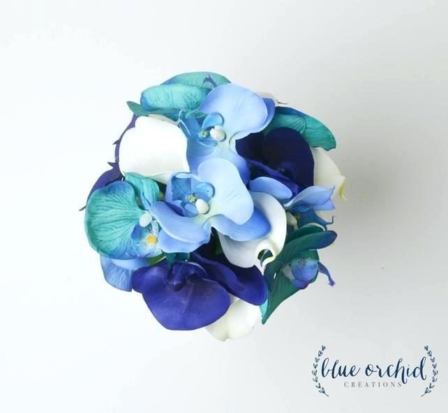 دسته گل ارکیده آبی زیبا